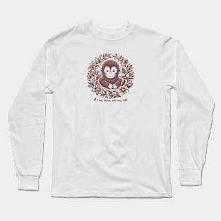 Orangutan floral: Tiny Hand big hearts Long Sleeve T-Shirt